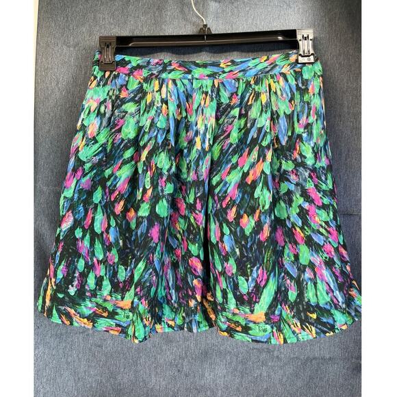 Hinge Womens 6 Peacock Feathers Print Feminine/Artistic Skirt - Picture 2 of 9